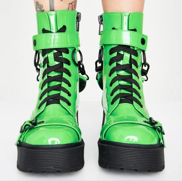 Current Mood Atomic Slime Combat Boots size 11 - Picture 3 of 14